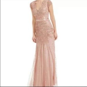 NWT Blush Adrianna Papell Formal Dress Cap Sleeve